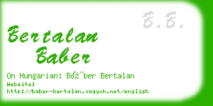 bertalan baber business card